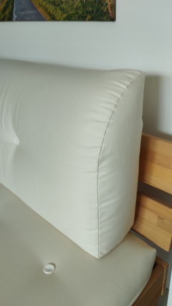 (A478) Polsterkopfteil mit Original-Futonbezugstoff, ca. 125 x 50 x 20 cm, ideal für 140cm breite Betten