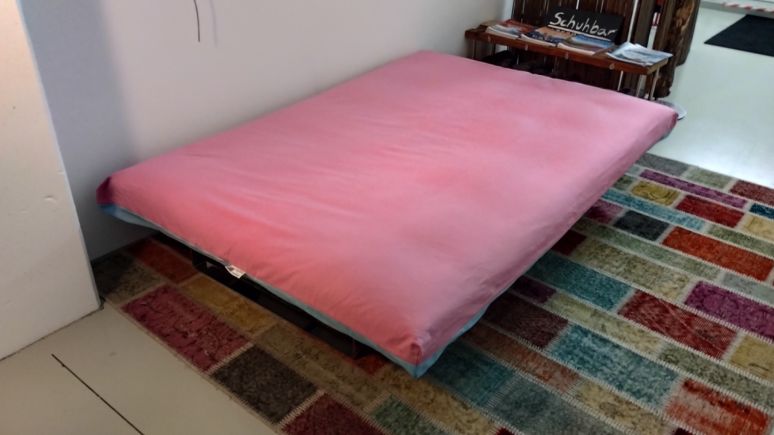 (A479) Schonbezug Bio, Sonderfarbe pink/hellblau, bis ca. 14 cm Höhe, für Kinder-/Jugendzimmer